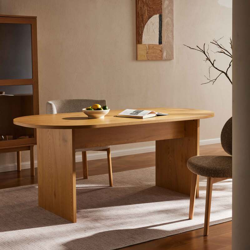 Table à manger avec plateau en panneau de particules et MDF décor mélaminé FSC® 8 personnes