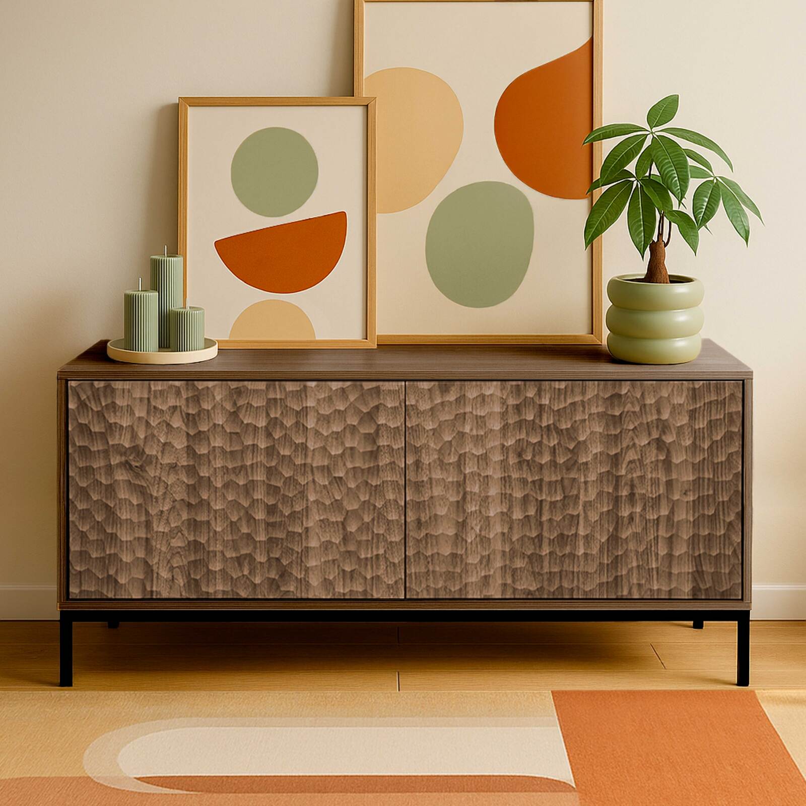 Meuble TV 120 cm effet bois