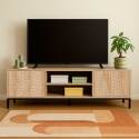 Meuble TV 160 cm effet bois scandinave