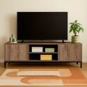 Meuble TV 160 cm effet bois scandinave