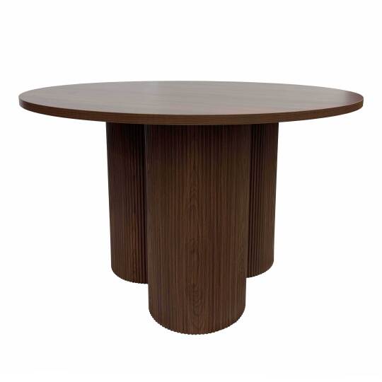 Table à manger ronde effet bois 4 personnes | Oviala
