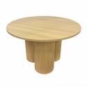 Table à manger ronde effet bois 4 personnes