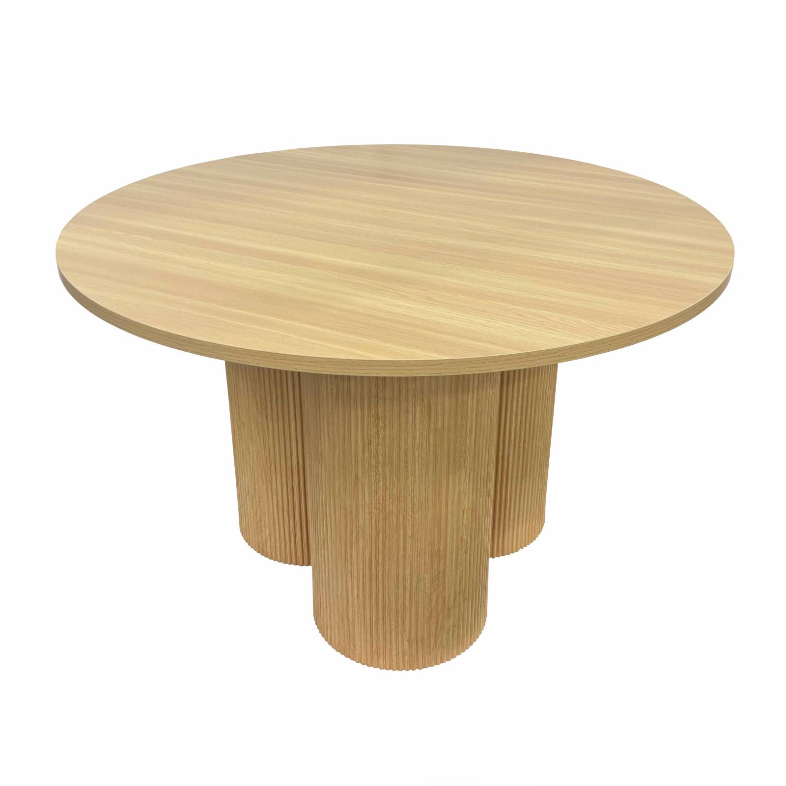 Table à manger ronde effet bois 4 personnes