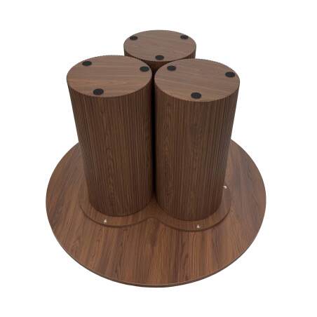 Table à manger ronde effet bois 4 personnes (6/7)