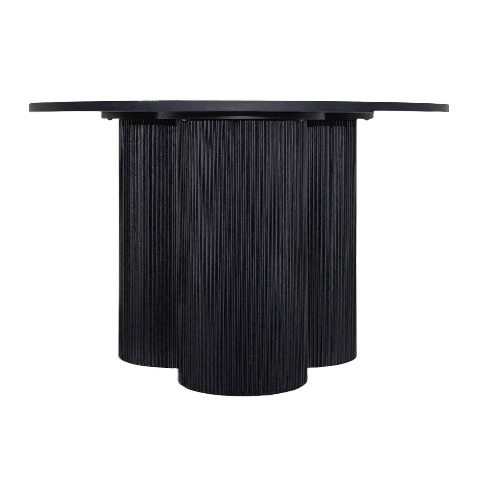 Table à manger ronde effet bois 4 personnes