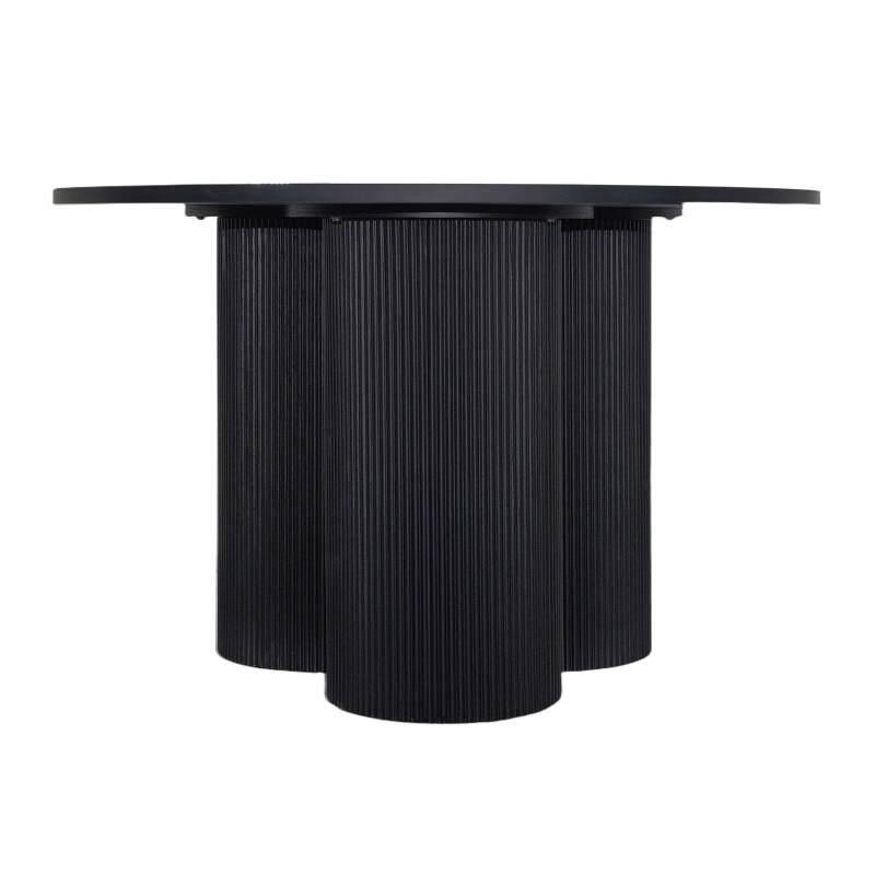 Table à manger ronde effet bois 4 personnes