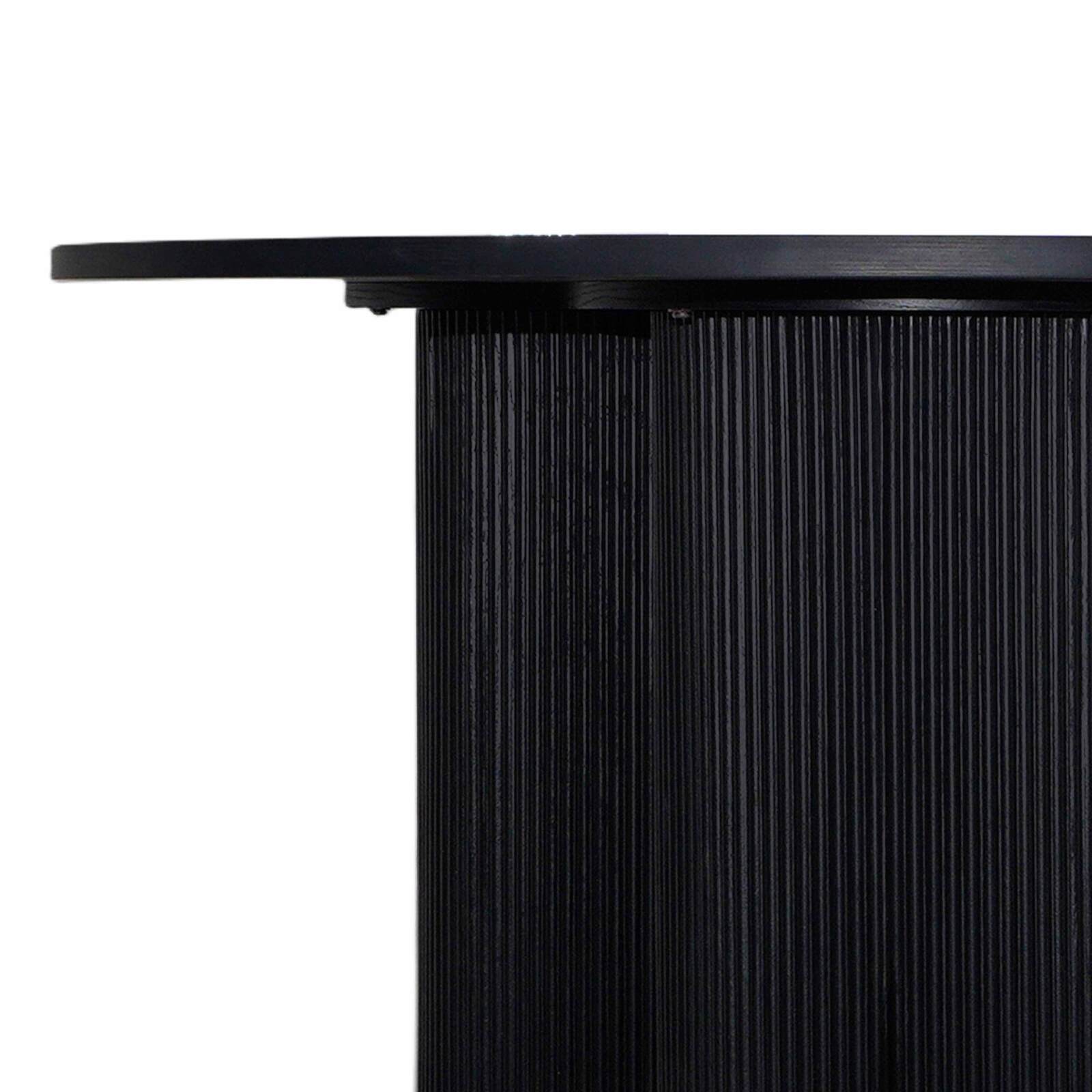 Table à manger ronde effet bois 4 personnes