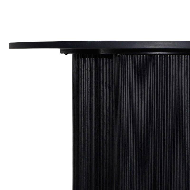 Table à manger ronde effet bois 4 personnes