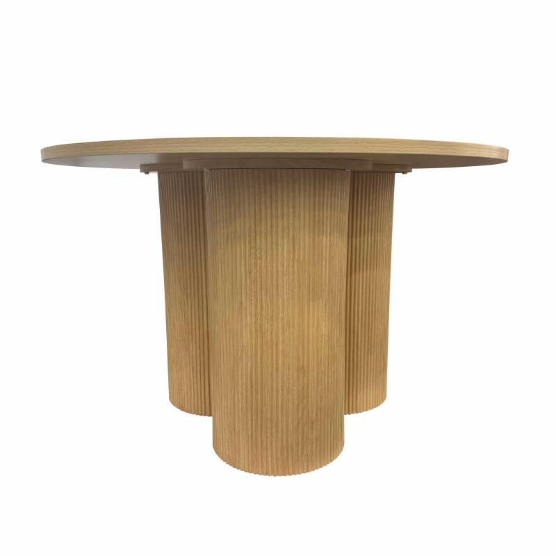 Table à manger ronde effet bois 4 personnes (4/7)
