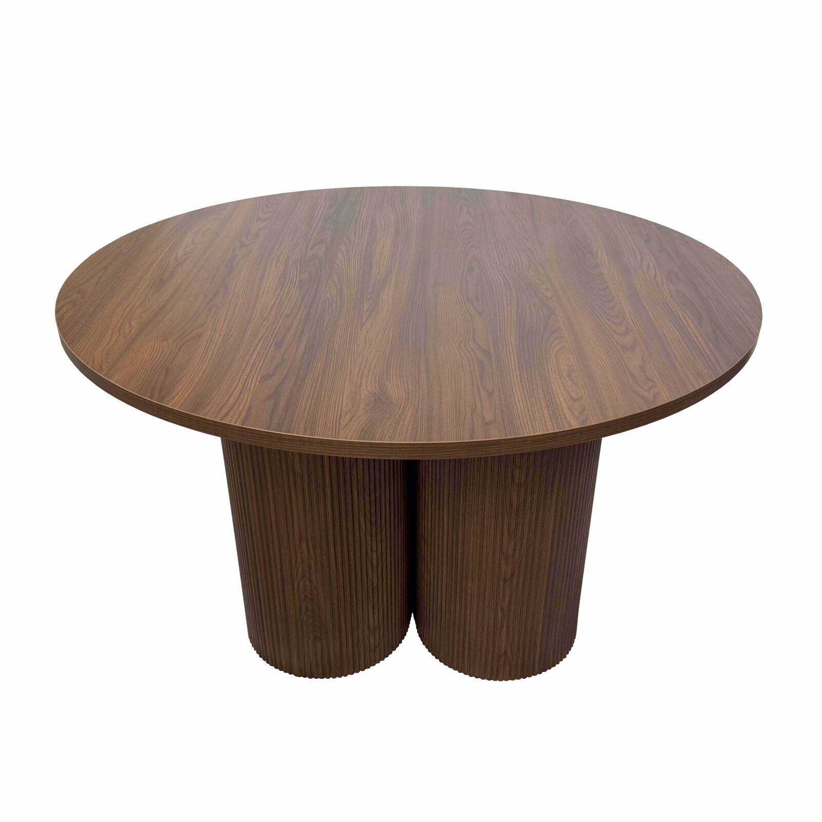 Table à manger ronde effet bois 4 personnes