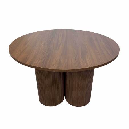 Table à manger ronde effet bois 4 personnes (5/7)