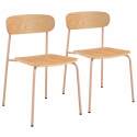 Lot de 2 chaises en métal et bois