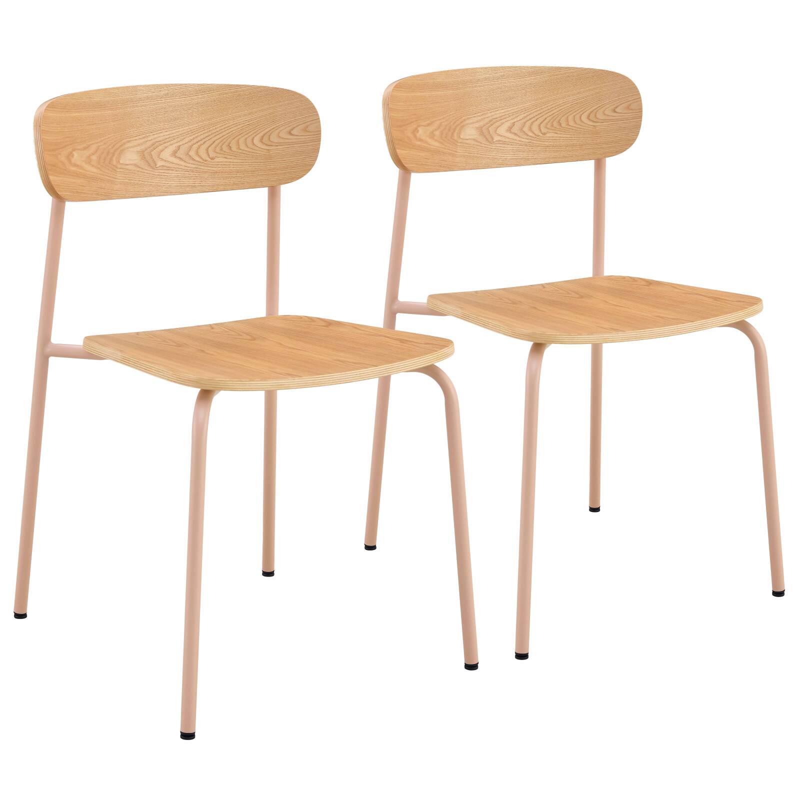 Lot de 2 chaises en métal et bois
