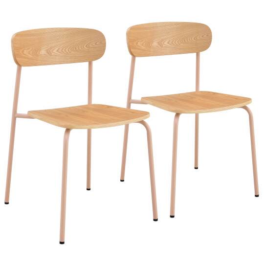 Lot de 2 chaises en métal et bois