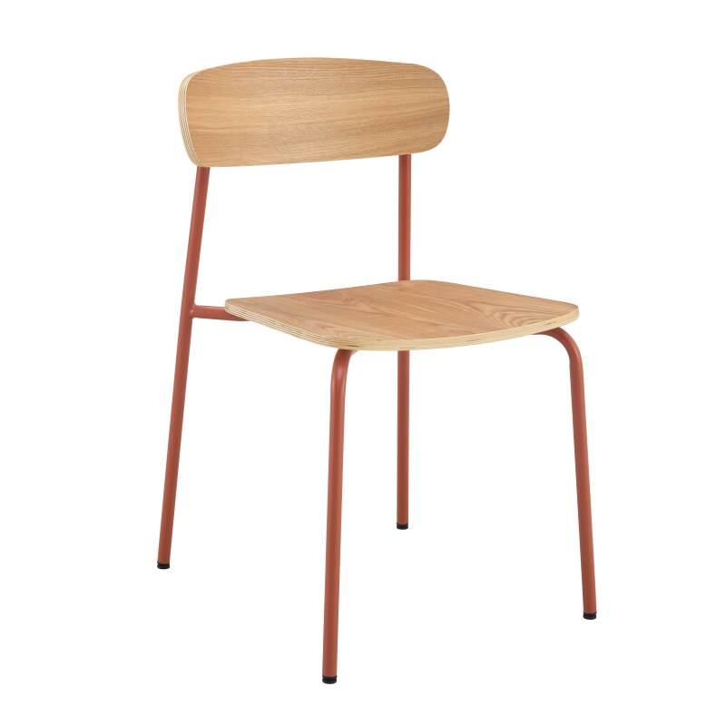 Lot de 2 chaises en métal et bois