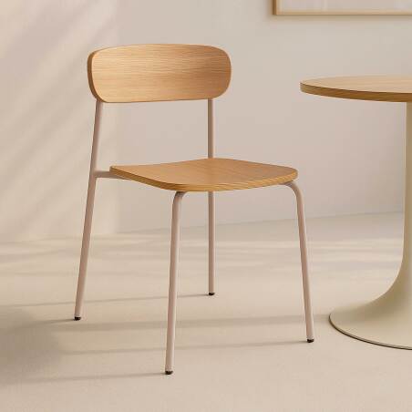 Lot de 2 chaises en métal et bois