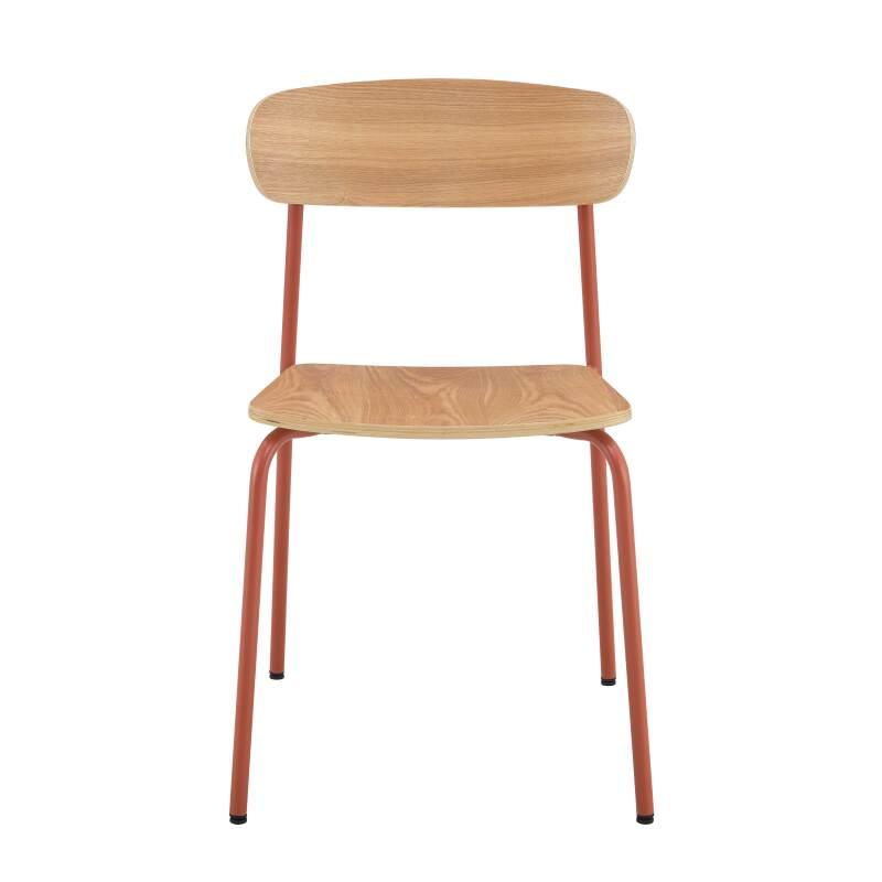 Lot de 2 chaises en métal et bois