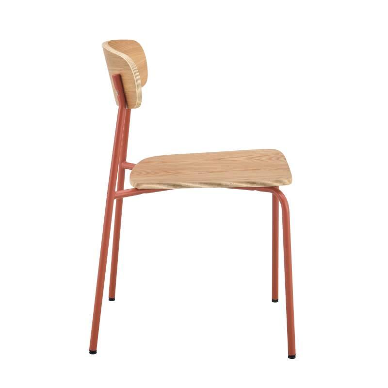 Lot de 2 chaises en métal et bois