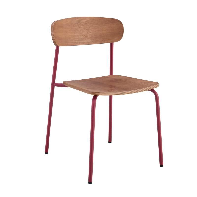 Lot de 2 chaises en métal et bois