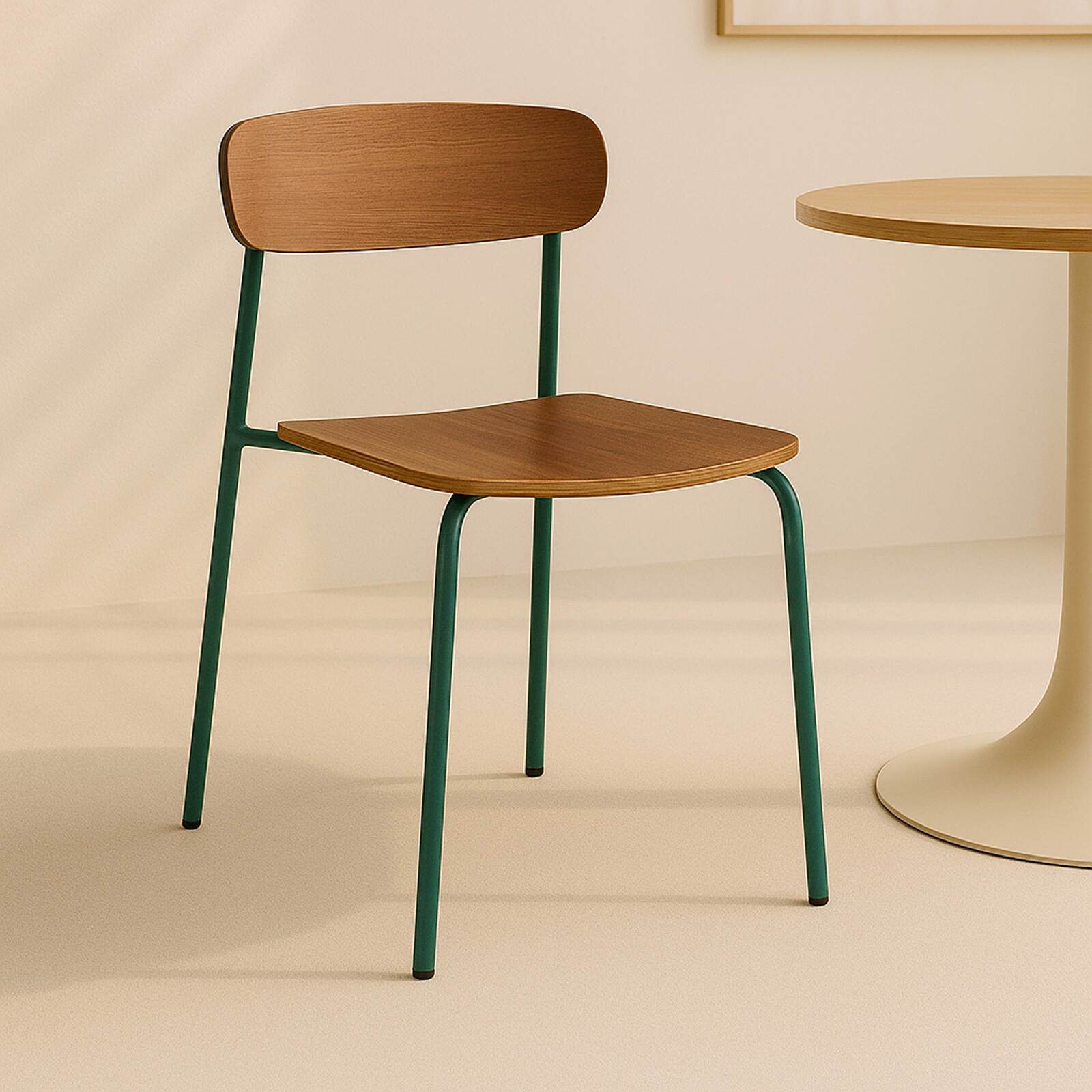 Lot de 2 chaises en métal et bois