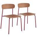 Lot de 2 chaises en métal et bois