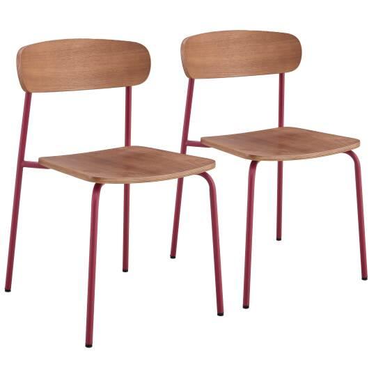 Chaises en bois et métal - Lot de 2 | Oviala
