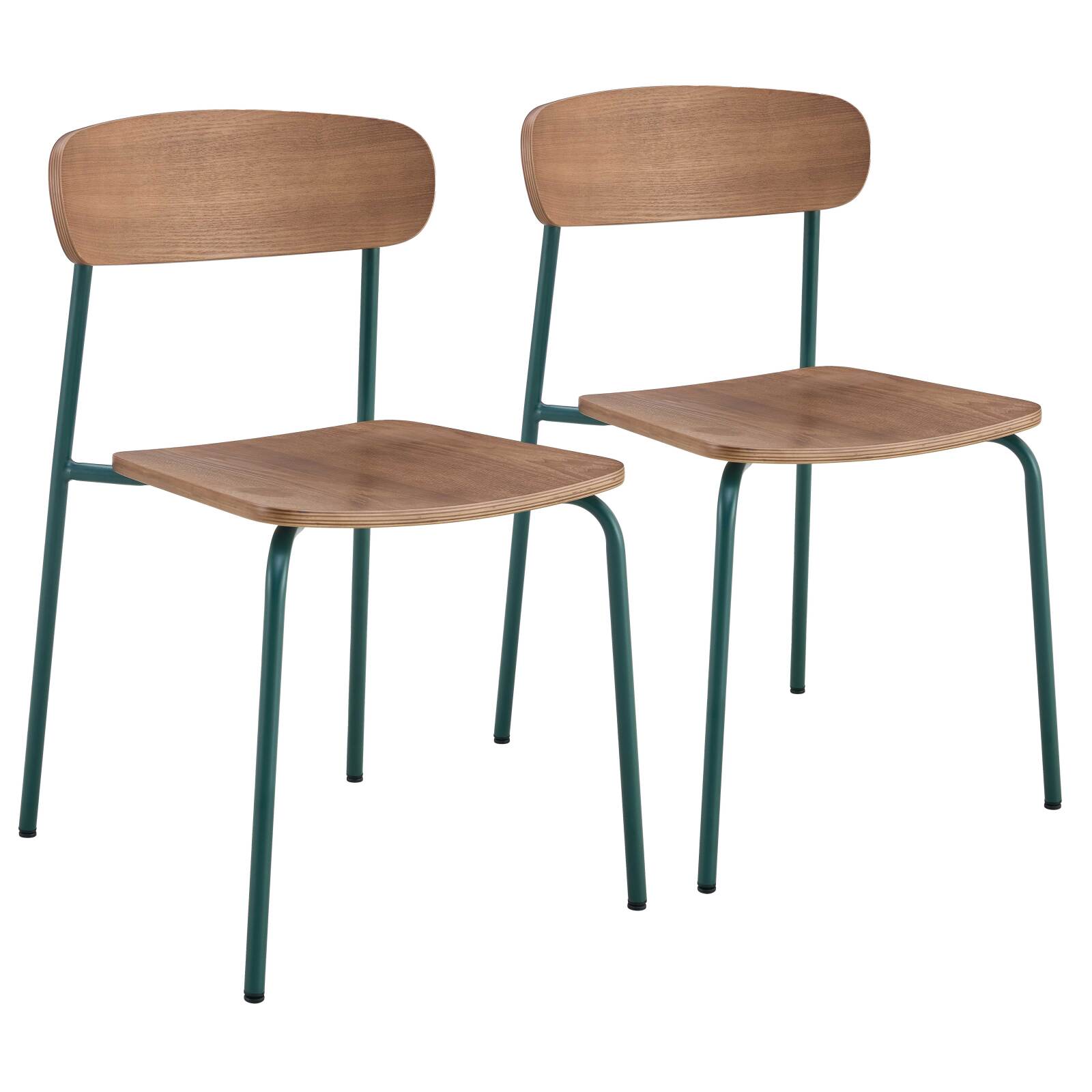 Lot de 2 chaises en métal et bois