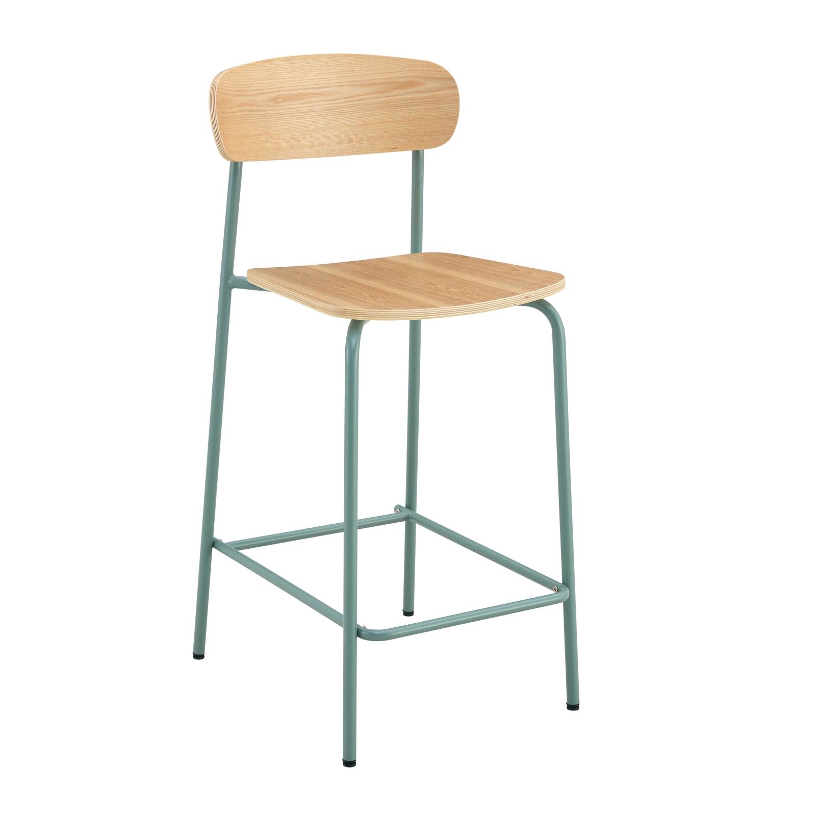 Lot de 2 chaises hautes en métal et bois