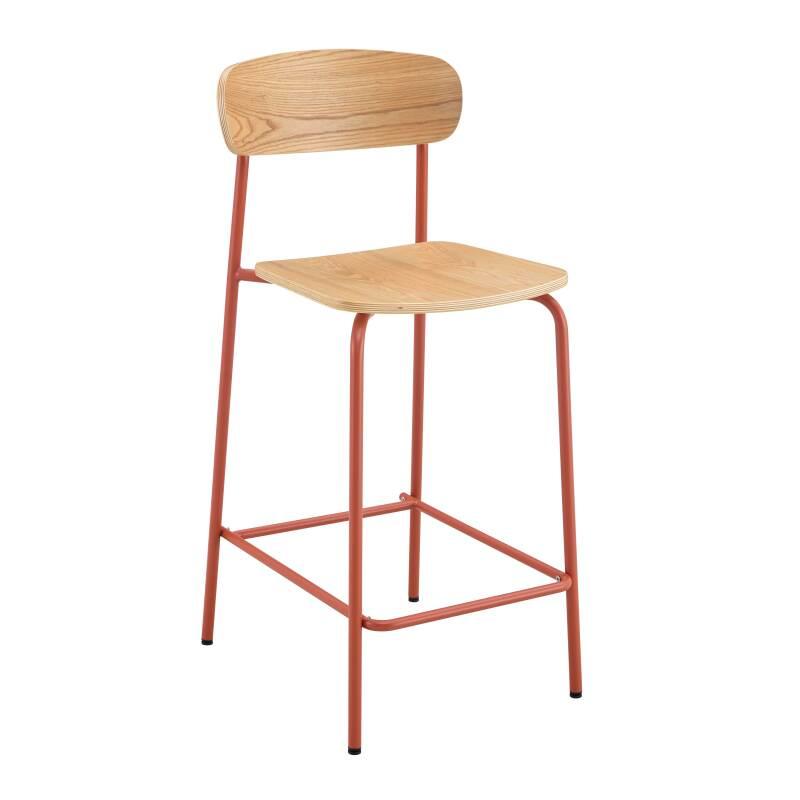 Lot de 2 chaises hautes en métal et bois (5/6)