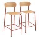 Lot de 2 chaises hautes en métal et bois