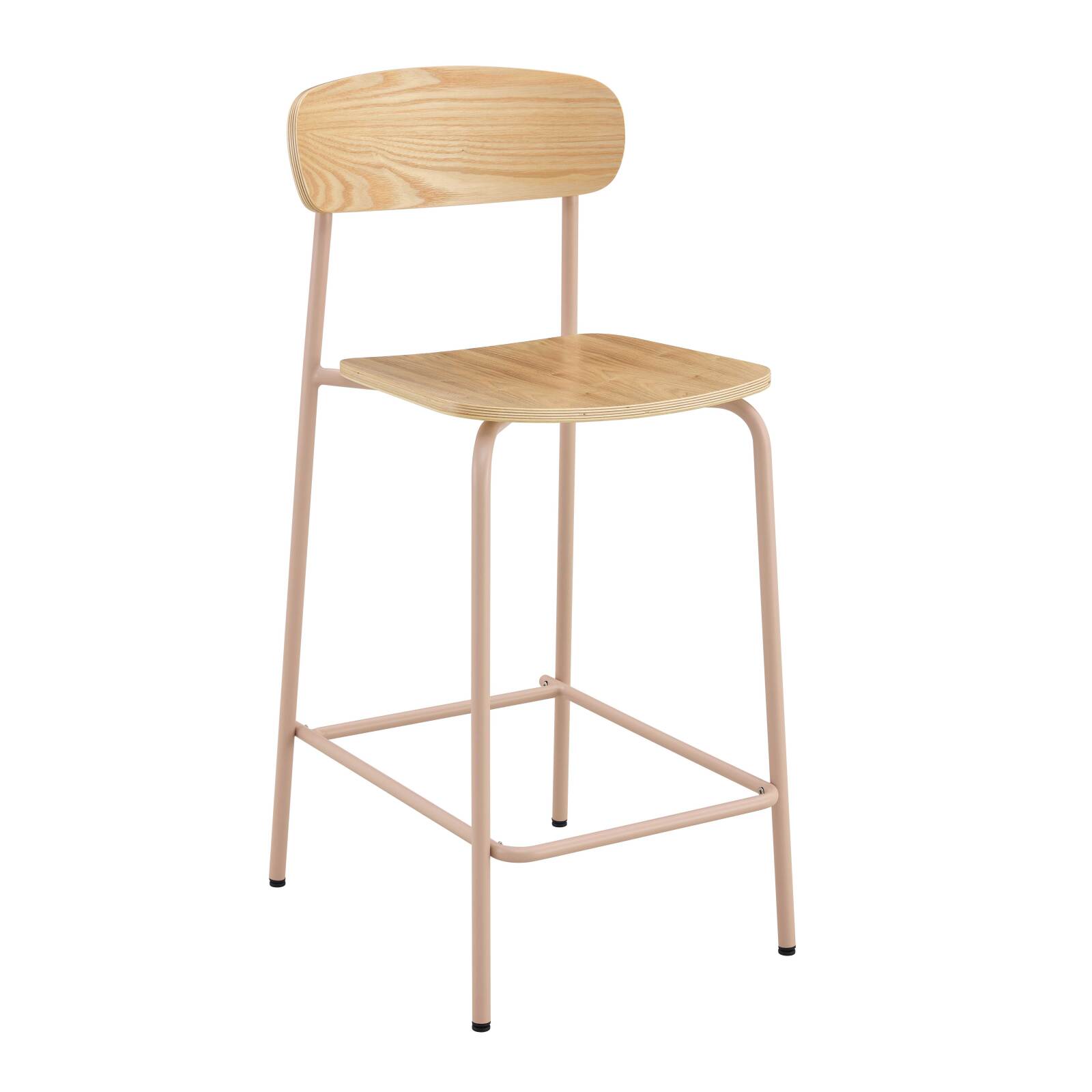 Lot de 2 chaises hautes en métal et bois