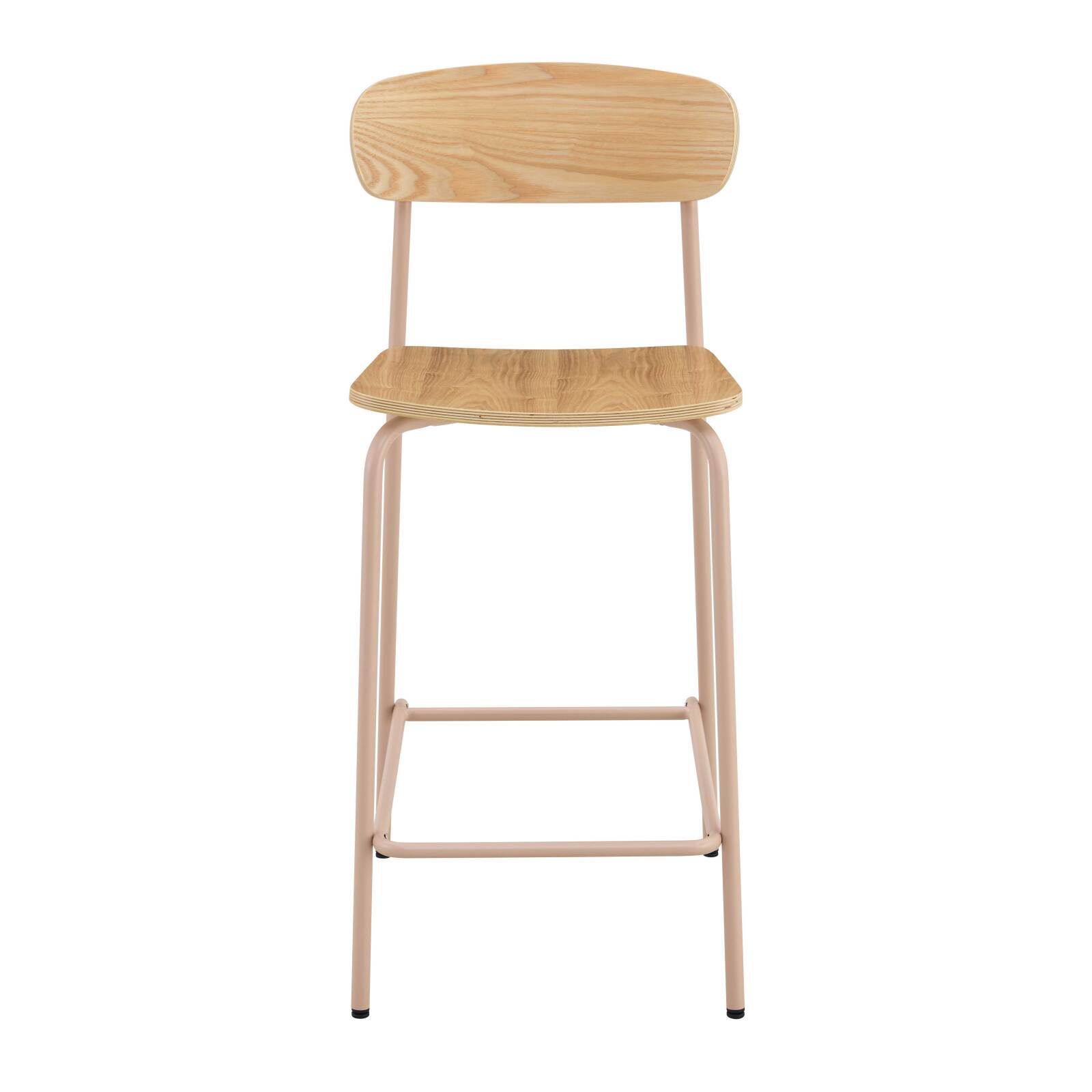 Lot de 2 chaises hautes en métal et bois