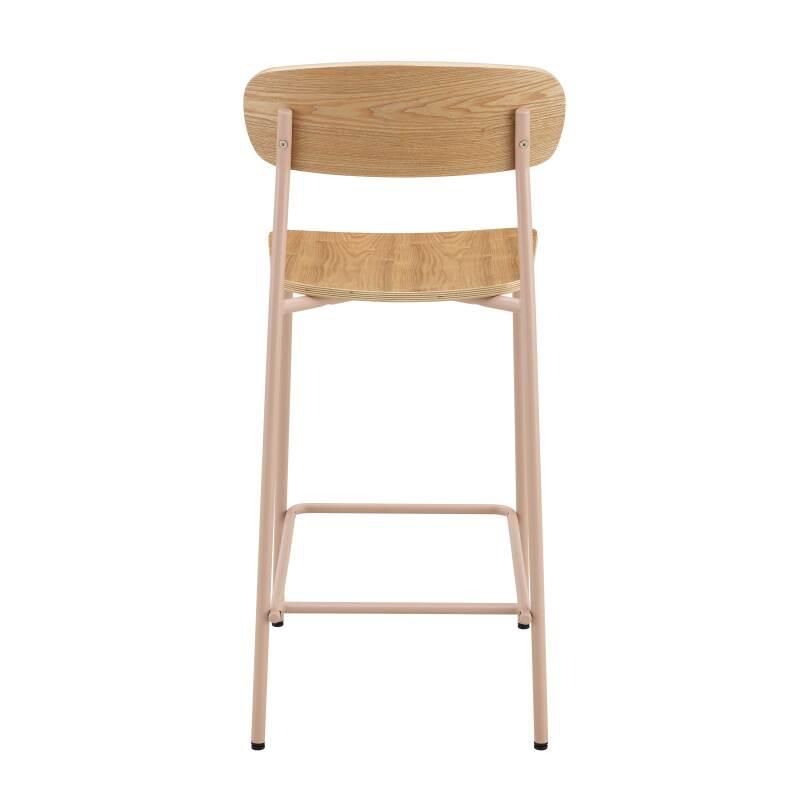 Lot de 2 chaises hautes en métal et bois (4/6)