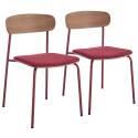 Lot de 2 chaises en métal, bois et tissu