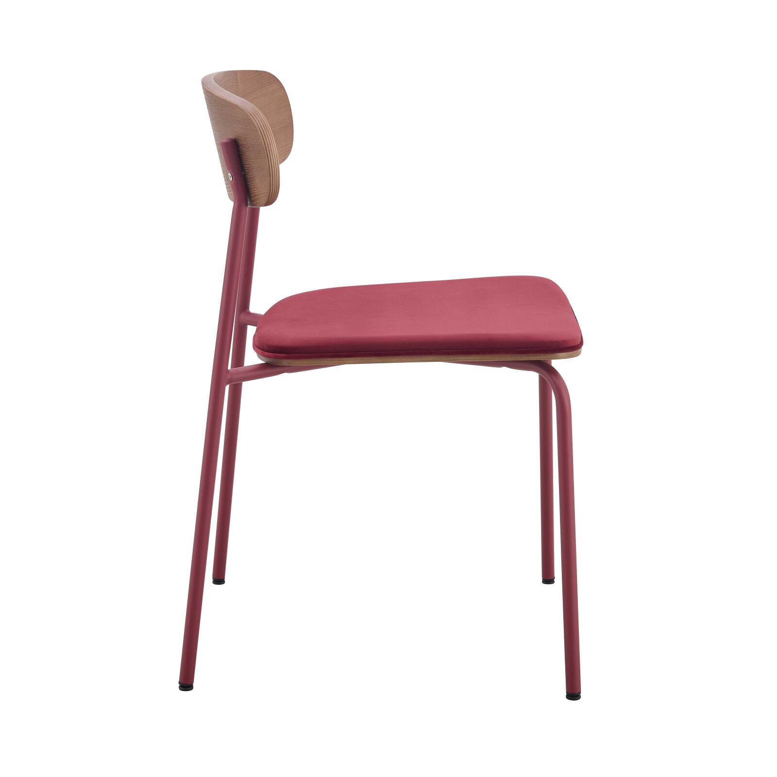 Lot de 2 chaises en métal, bois et tissu