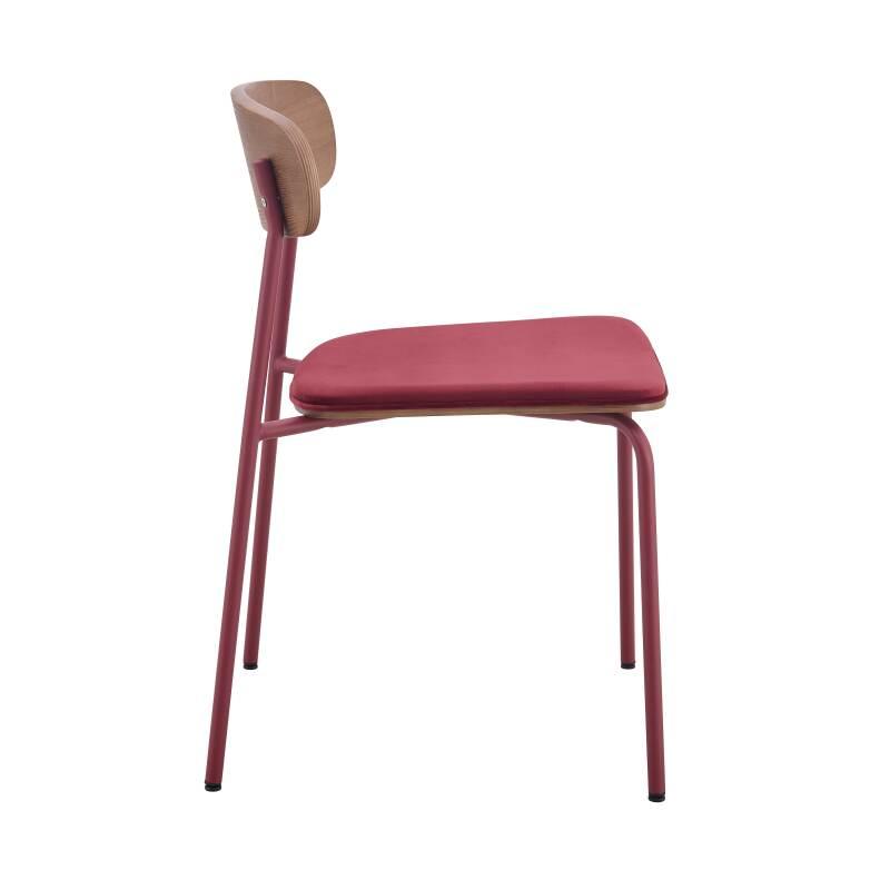 Lot de 2 chaises en métal, bois et tissu (3/6)