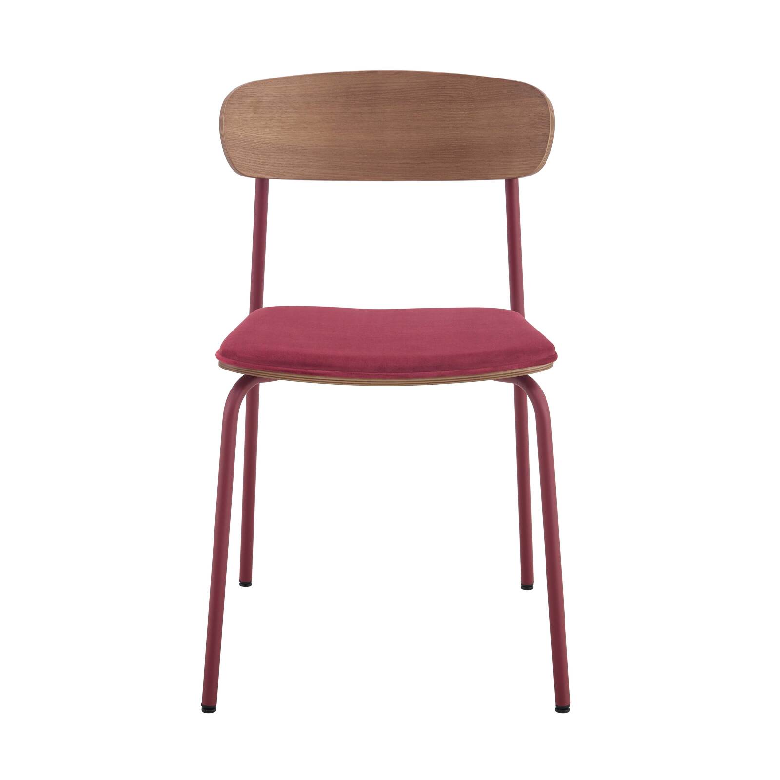 Lot de 2 chaises en métal, bois et tissu