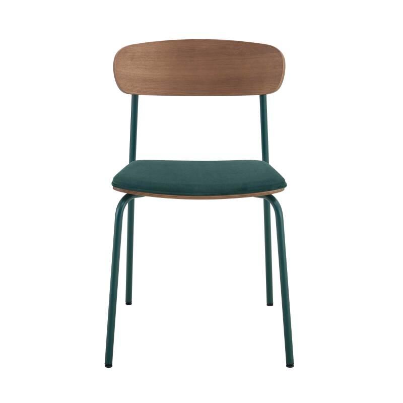 Lot de 2 chaises en métal, bois et tissu (3/6)