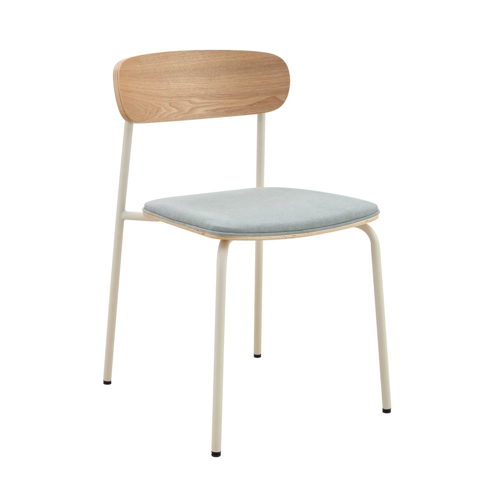 Lot de 2 chaises en métal, bois et tissu