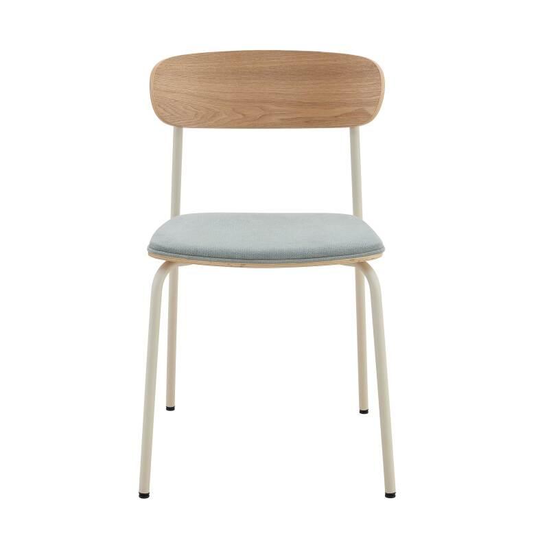 Lot de 2 chaises en métal, bois et tissu (2/6)