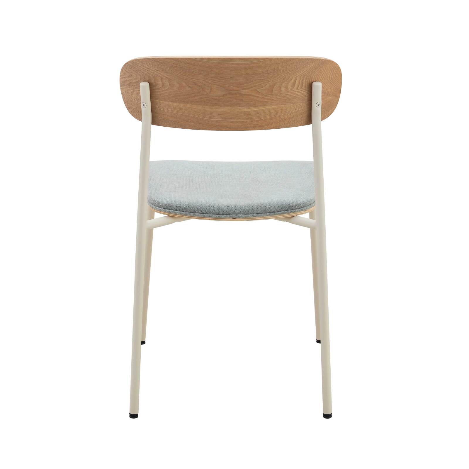 Lot de 2 chaises en métal, bois et tissu