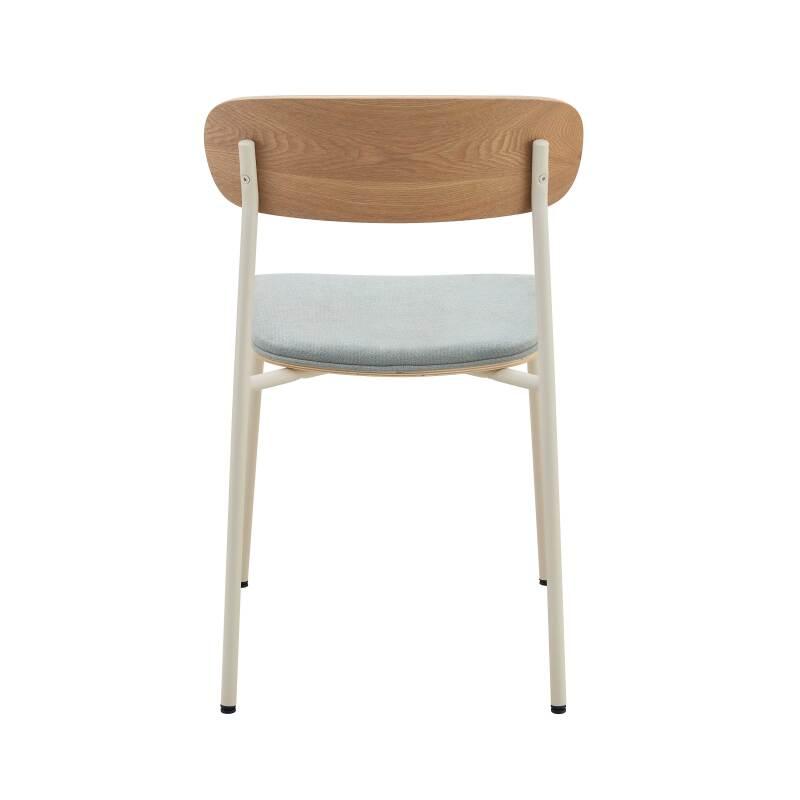 Lot de 2 chaises en métal, bois et tissu (4/6)