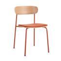 Lot de 2 chaises en métal, bois et tissu