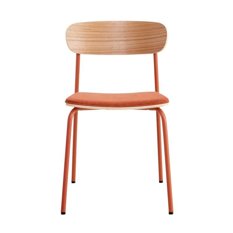 Lot de 2 chaises en métal, bois et tissu (2/6)