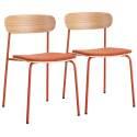 Lot de 2 chaises en métal, bois et tissu