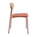 Lot de 2 chaises en métal, bois et tissu