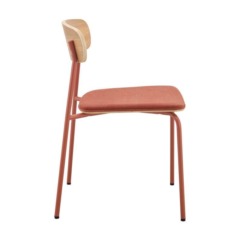 Lot de 2 chaises en métal, bois et tissu (3/6)