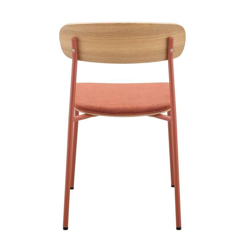 Lot de 2 chaises en métal, bois et tissu (4/6)