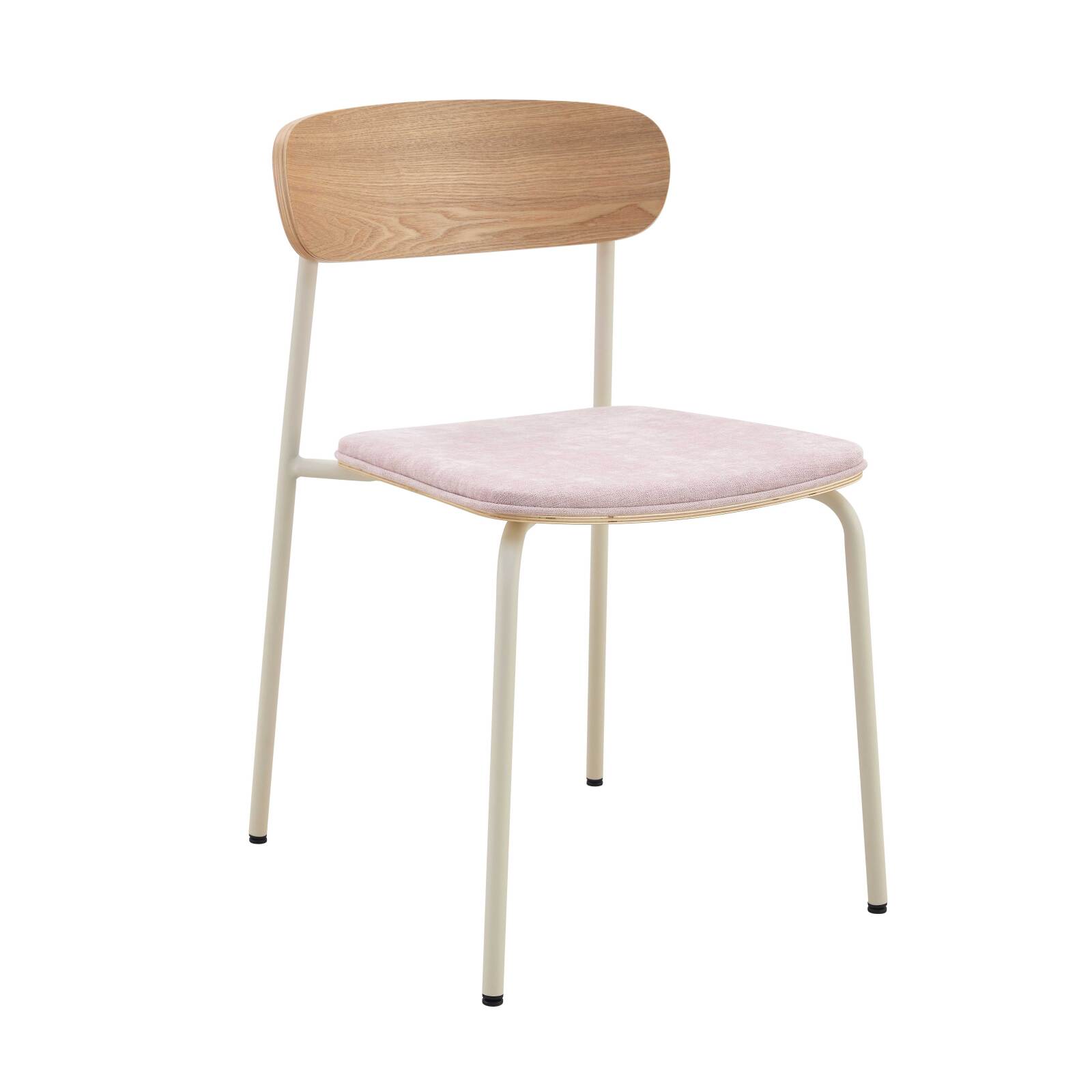 Lot de 2 chaises en métal, bois et tissu