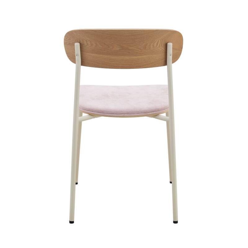 Lot de 2 chaises en métal, bois et tissu (4/6)